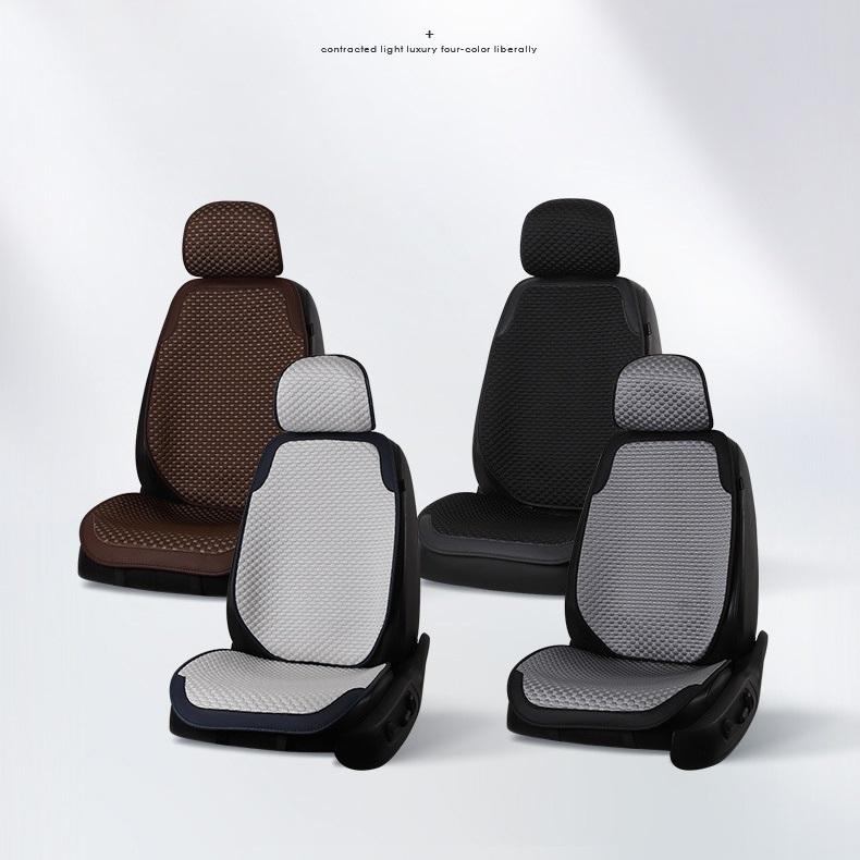 商品：車用シートカバー材質：ポリエステル等丸洗い可能なシートカバーです。シートに被せるだけ 取り付け取り外しが簡単。 幅広い車種に装着することができます。【滑り止め加工＆固定バックル】裏面は滑り止め加
