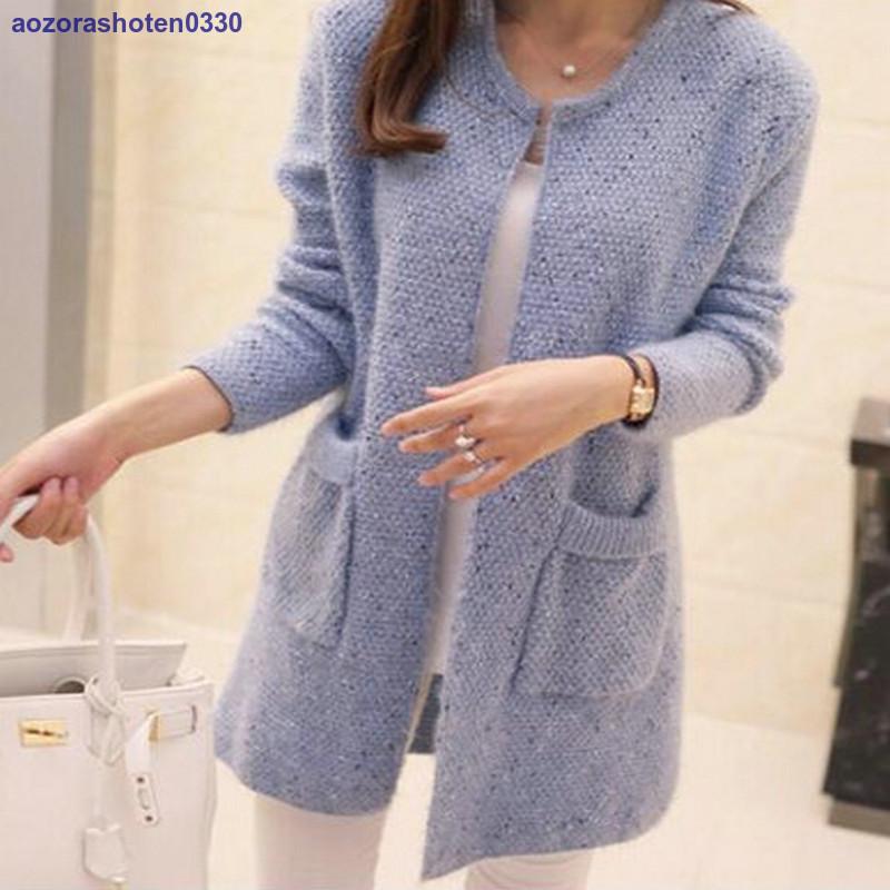商品名：ラウンドネックロングニットカーディガンRound neck long knit cardigan(サイズ)フリーサイズ総丈約75cm 肩幅約40cm 袖丈約60cm 胸囲約100cm※ニット製