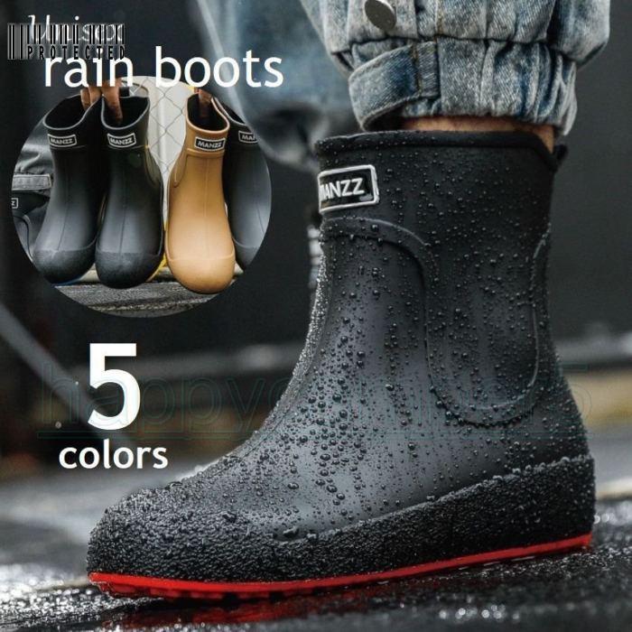 レインブーツ ラバーブーツ 雨靴 長靴 レインシューズ レディース メンズ ショートブーツ 滑り止め 防水 雨具 無地 バイカラー 男女兼用